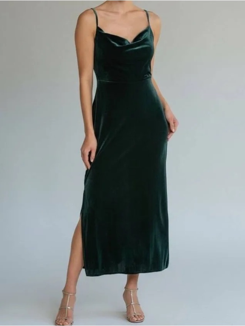 Elegant Dark Teal Green Velvet Y2K Dress 💚